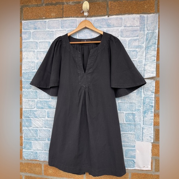 POMANDER PLACE Black Finley Flutter Sleeve Dress size large - Picture 3 of 13